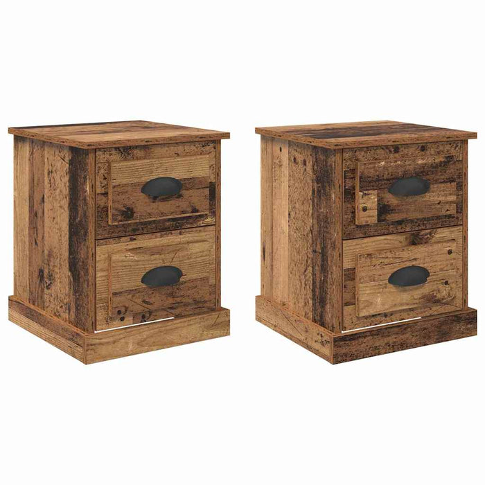 Dulap de noapte cu sertar 2 pcs Lemn vechi 39 x 39 x 47.5 cm - WALTI WALTI