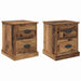 Dulap de noapte cu sertar 2 pcs Lemn vechi 39 x 39 x 47.5 cm - WALTI WALTI