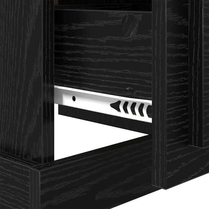 Dulap de noapte Stejar Negru 39 x 39 x 47.5 cm Lemn compozit - WALTI WALTI