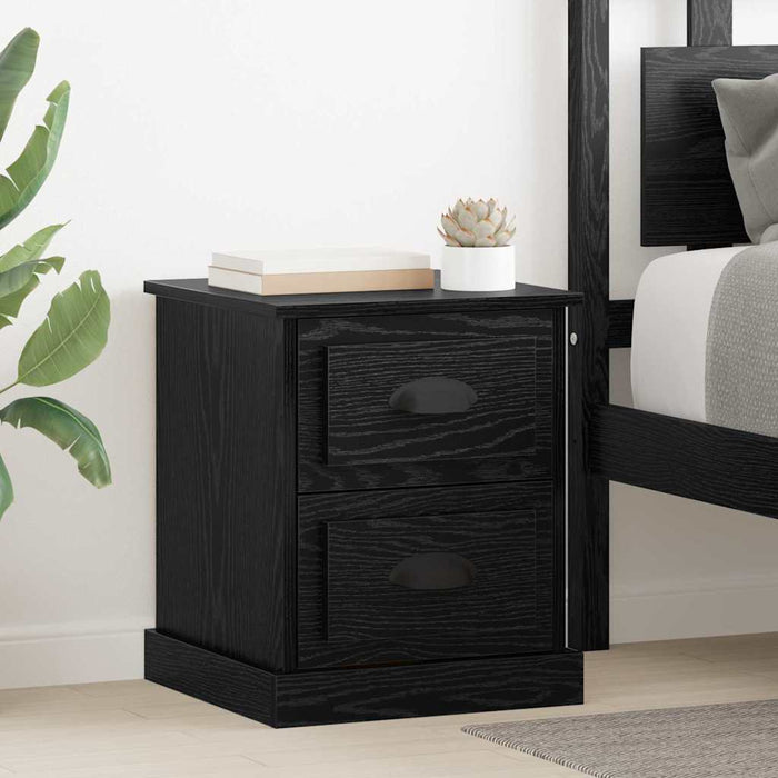 Dulap de noapte Stejar Negru 39 x 39 x 47.5 cm Lemn compozit - WALTI WALTI