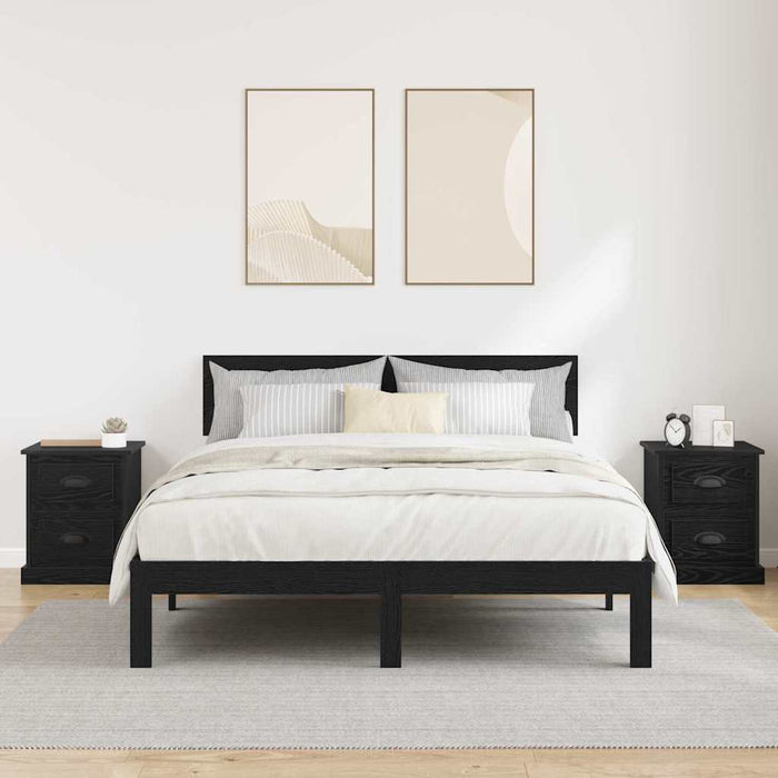 Dulap de noapte cu sertar 2 pcs Stejar Negru 39 x 39 x 47.5 cm - WALTI WALTI