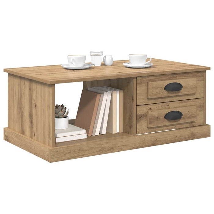 Masă de cafea Stejar Artizanal 90 x 50 x 35 cm Lemn compozit - WALTI WALTI
