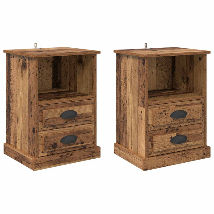 Dulap de noapte 2 pcs Lemn vechi 36 x 43 x 60 cm Lemn compozit WALTI