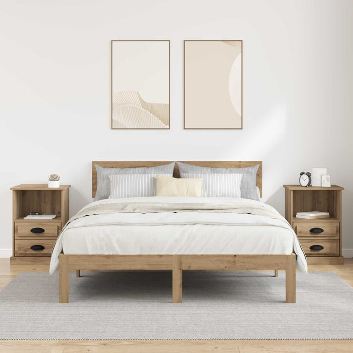 Dulap de noapte 2 buc. Stejar Artizanal 36 x 43 x 60 cm WALTI