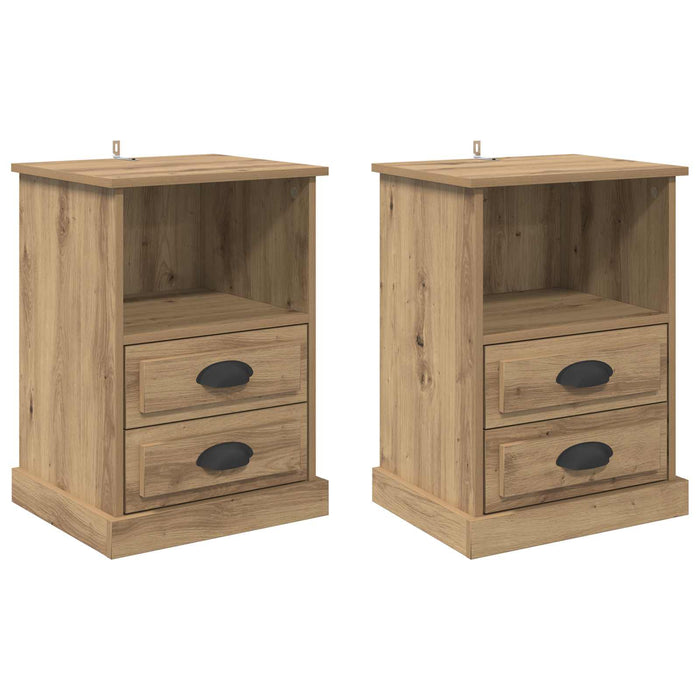 Dulap de noapte 2 buc. Stejar Artizanal 36 x 43 x 60 cm WALTI