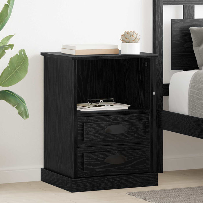 Dulap de noapte Stejar Negru 36 x 43 x 60 cm Lemn compozit WALTI