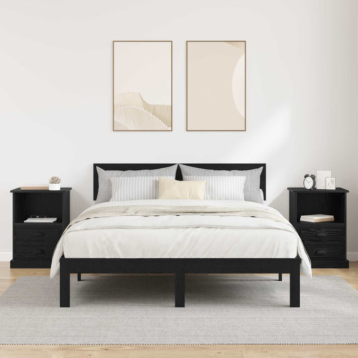 Dulap de noapte cu sertar 2 pcs Stejar Negru 36 x 43 x 60 cm WALTI