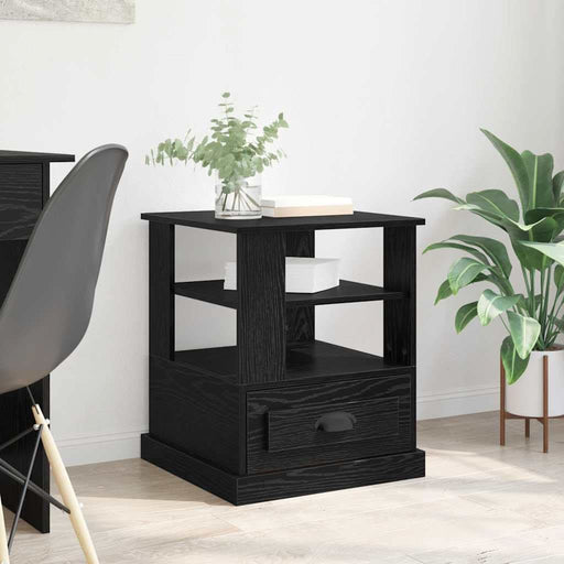 Dulap de noapte Stejar Negru 50 x 50 x 60 cm Lemn compozit - WALTI WALTI