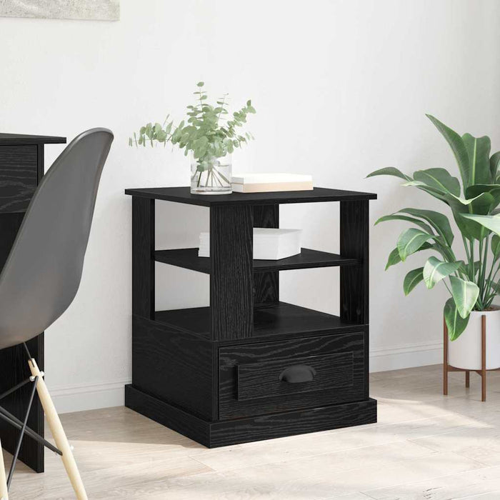 Dulap de noapte Stejar Negru 50 x 50 x 60 cm Lemn compozit - WALTI WALTI