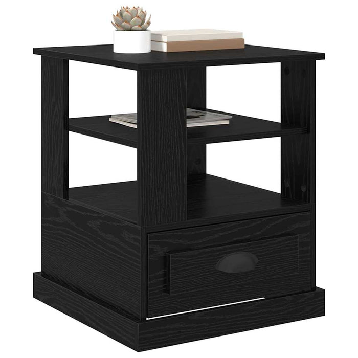Dulap de noapte Stejar Negru 50 x 50 x 60 cm Lemn compozit - WALTI WALTI