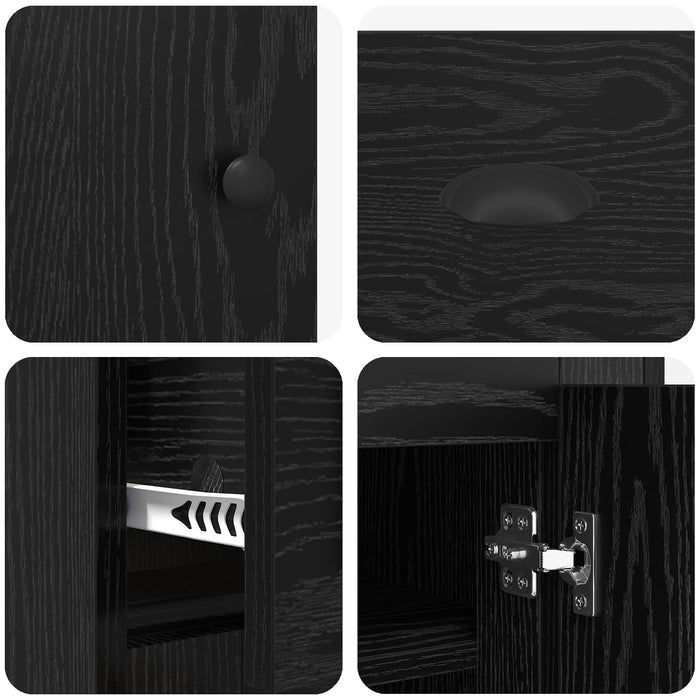 Bufet cu sertar Stejar Negru 70 x 35,5 x 67,5 cm Lemn compozit - WALTI WALTI