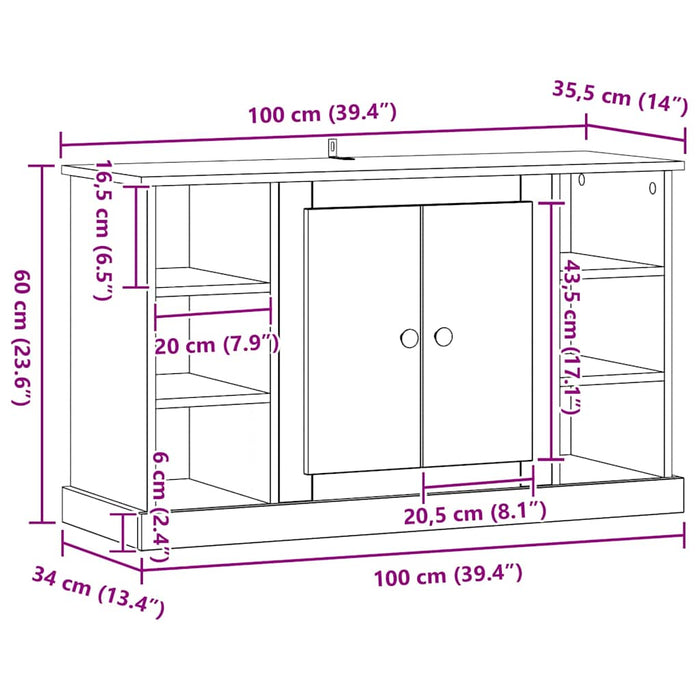 Bufet Stejar Negru 100 x 35,5 x 60 cm Lemn compozit - WALTI WALTI