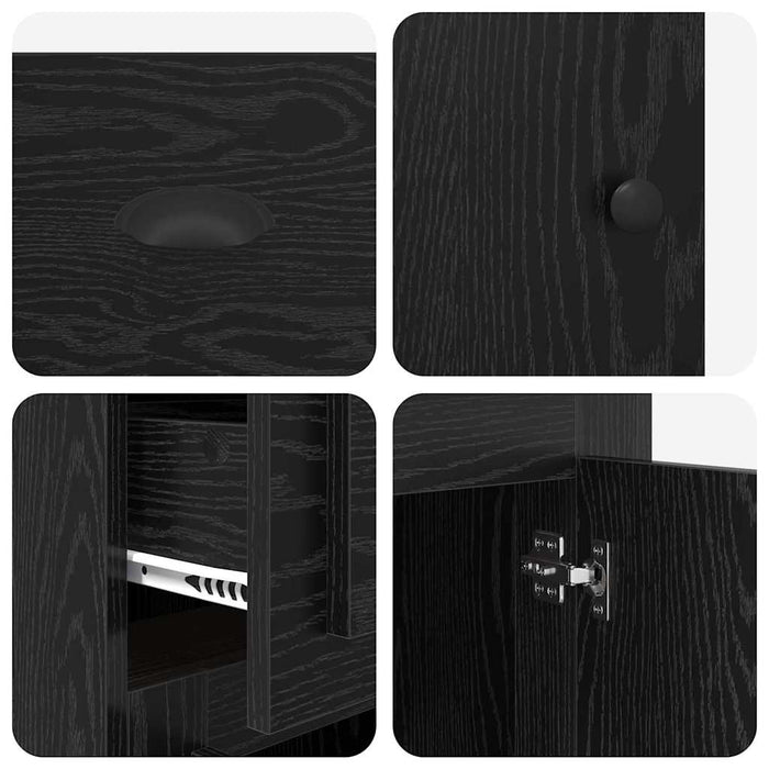 Dulap lateral Stejar Negru 40 x 50 x 75 cm Lemn compozit - WALTI WALTI
