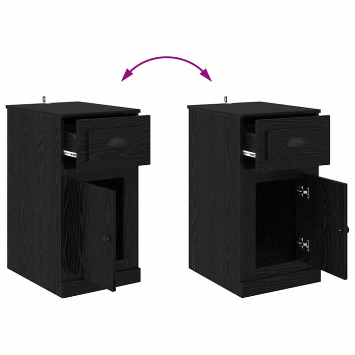 Dulap lateral Stejar Negru 40 x 50 x 75 cm Lemn compozit - WALTI WALTI