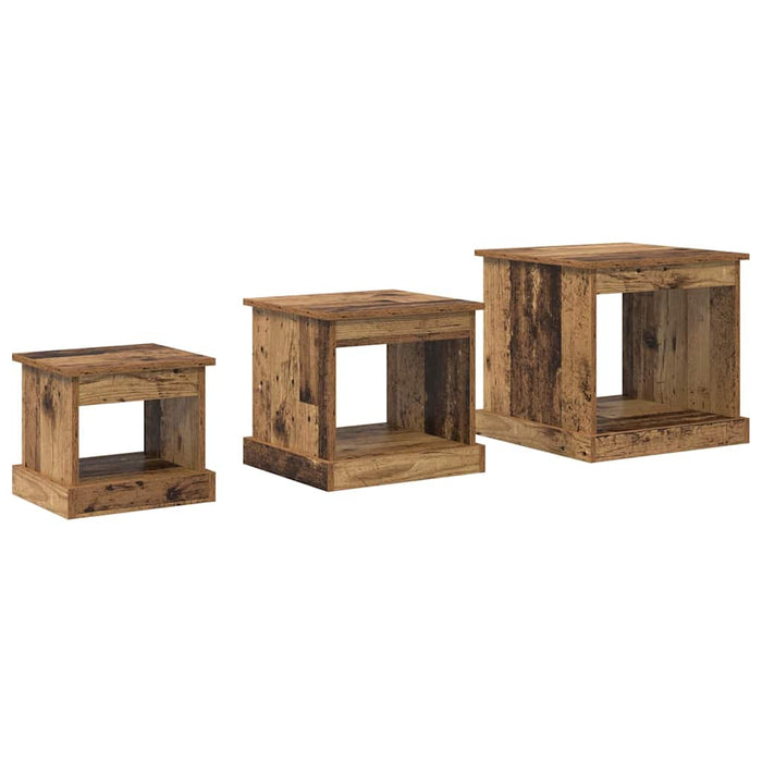 Masă de cafea 3 pcs Lemn Vechi Lemn compozit - WALTI WALTI