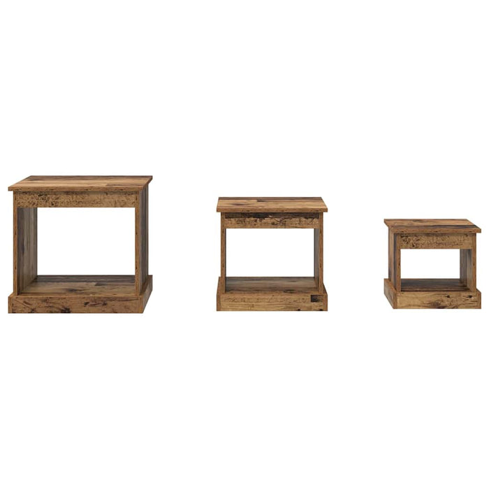 Masă de cafea 3 pcs Lemn Vechi Lemn compozit - WALTI WALTI