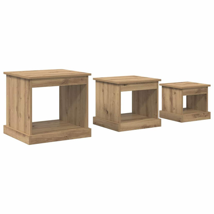Masă de cafea 3 pcs Stejar Artizanal Lemn compozit - WALTI WALTI