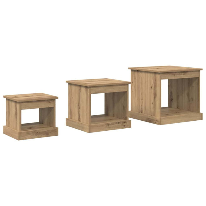Masă de cafea 3 pcs Stejar Artizanal Lemn compozit - WALTI WALTI