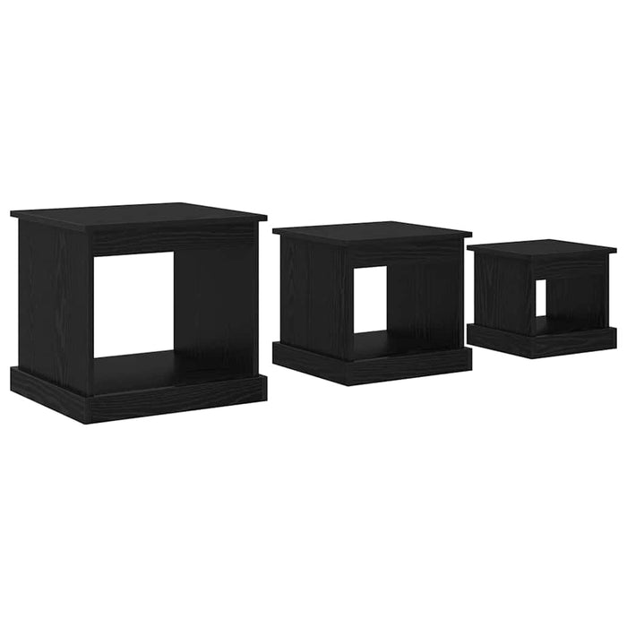Masă de cafea 3 pcs Stejar Negru Lemn compozit - WALTI WALTI