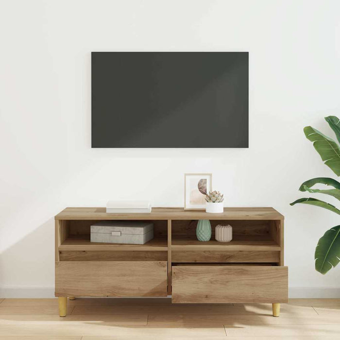 Cabinet TV Stejar Artizanal 100 x 34,5 x 44,5 cm Lemn compozit - WALTI WALTI