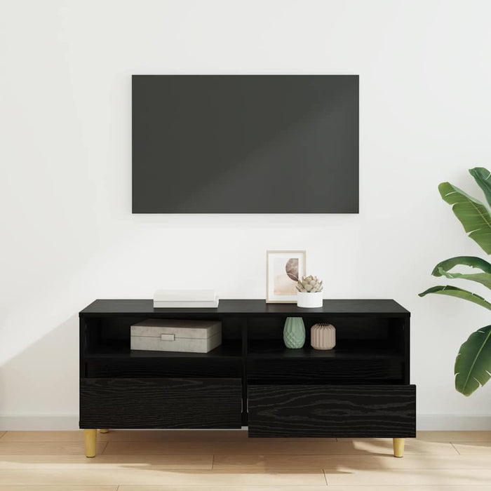 Cabinet TV Stejar Negru 100 x 34,5 x 44,5 cm Lemn compozit - WALTI WALTI