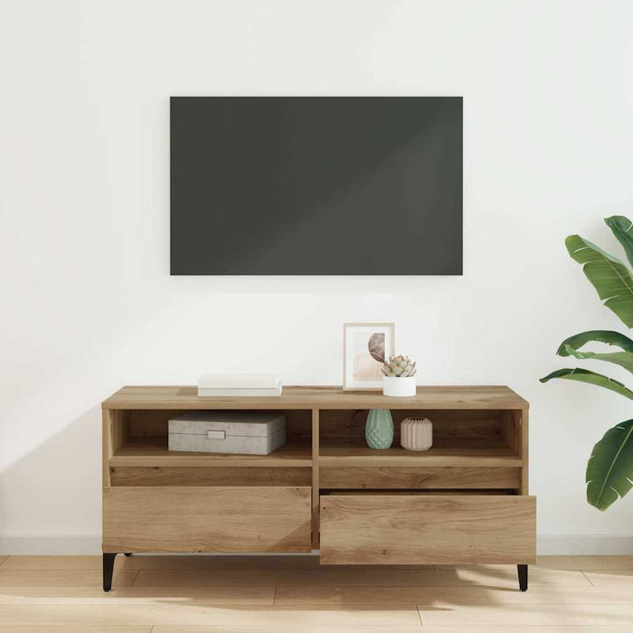Cabinet TV cu sertar Stejar Artizanal 100 x 34,5 x 44,5 cm - WALTI WALTI