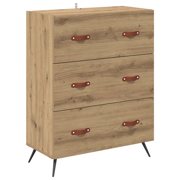 Comodă cu sertare 3-Drawer Stejar Artizanal 69,5 x 34 x 90 cm WALTI