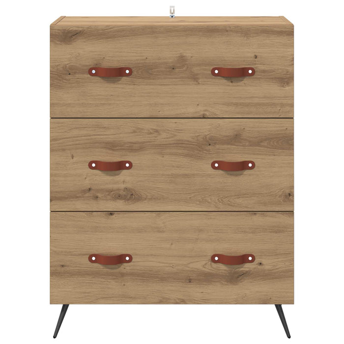 Comodă cu sertare 3-Drawer Stejar Artizanal 69,5 x 34 x 90 cm WALTI