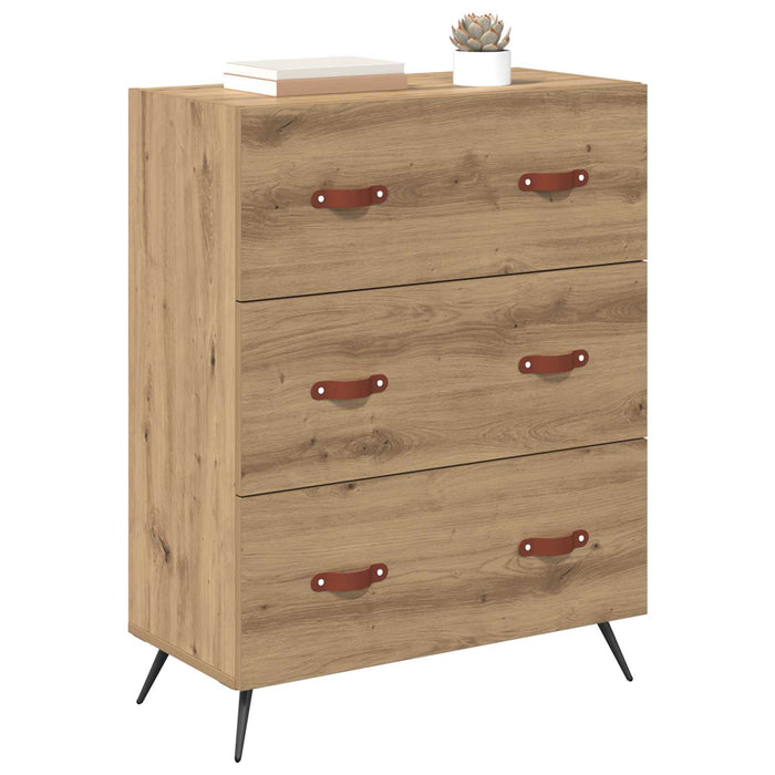 Comodă cu sertare 3-Drawer Stejar Artizanal 69,5 x 34 x 90 cm WALTI