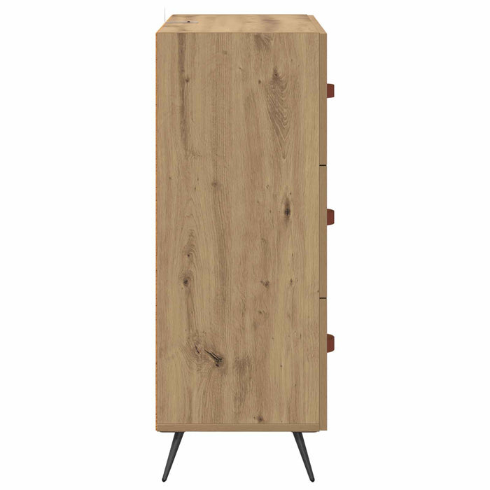 Comodă cu sertare 3-Drawer Stejar Artizanal 69,5 x 34 x 90 cm WALTI