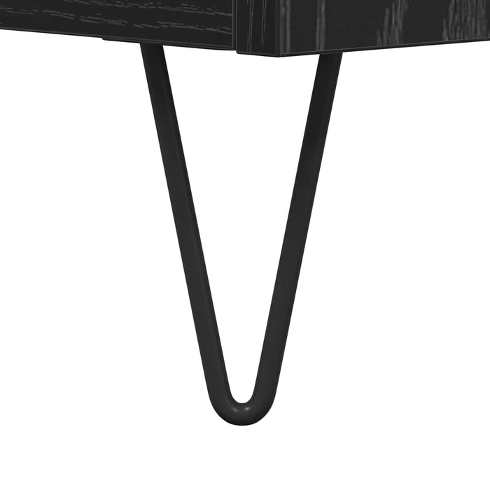 Bufet Stejar Negru 69,5 x 34 x 90 cm Lemn Ingineresc și Fier - WALTI WALTI