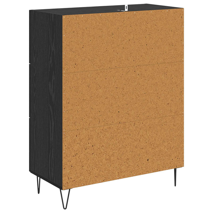 Bufet Stejar Negru 69,5 x 34 x 90 cm Lemn Ingineresc și Fier - WALTI WALTI