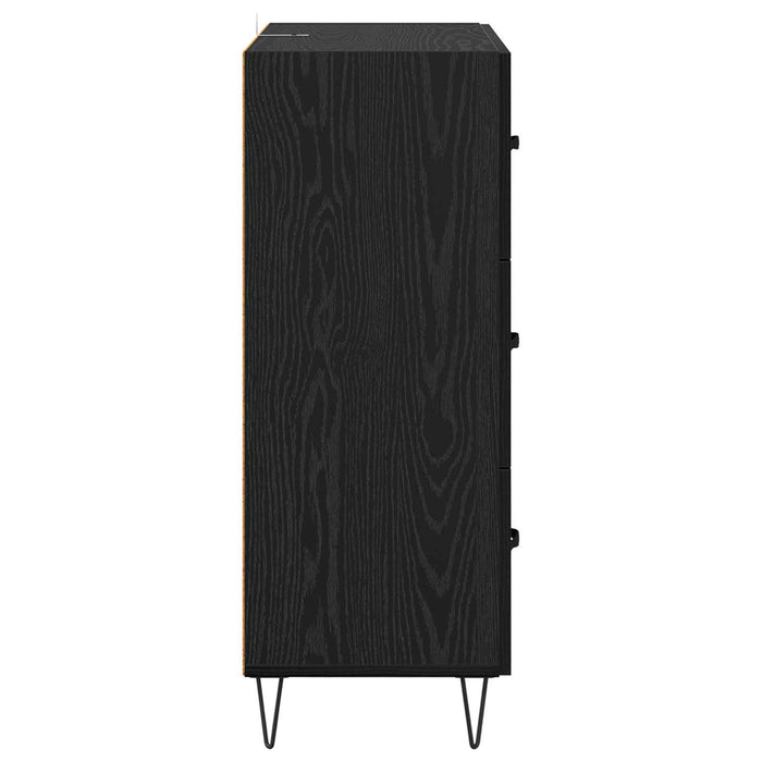 Bufet Stejar Negru 69,5 x 34 x 90 cm Lemn Ingineresc și Fier - WALTI WALTI