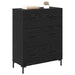 Bufet Stejar Negru 69,5 x 34 x 90 cm Lemn Ingineresc și Fier - WALTI WALTI