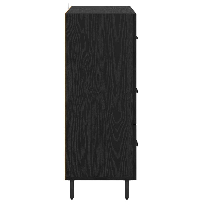Bufet Stejar Negru 69,5 x 34 x 90 cm Lemn Ingineresc și Fier - WALTI WALTI