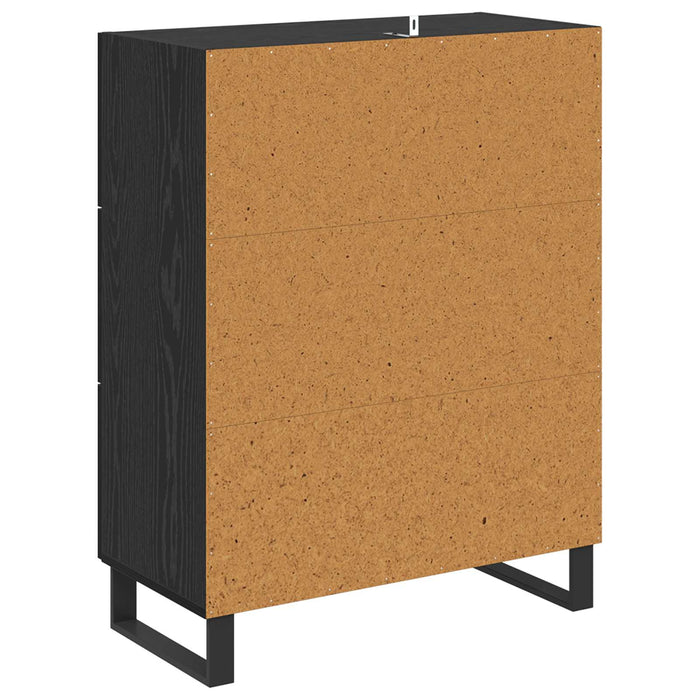 Bufet Stejar Negru 69,5 x 34 x 90 cm Lemn Ingineresc și Fier - WALTI WALTI
