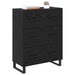 Bufet Stejar Negru 69,5 x 34 x 90 cm Lemn Ingineresc și Fier - WALTI WALTI