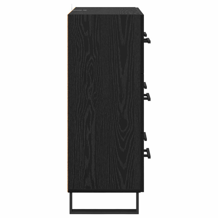 Bufet Stejar Negru 69,5 x 34 x 90 cm Lemn Ingineresc și Fier - WALTI WALTI