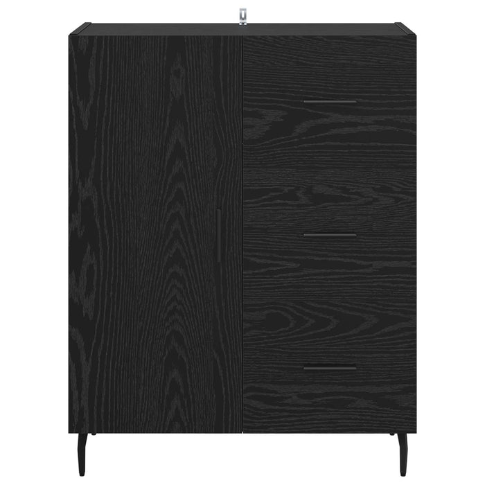 Bufet Stejar Negru 69,5 x 34 x 90 cm Lemn Ingineresc și Fier - WALTI WALTI