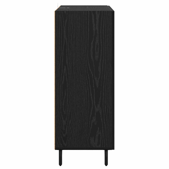 Bufet Stejar Negru 69,5 x 34 x 90 cm Lemn Ingineresc și Fier - WALTI WALTI