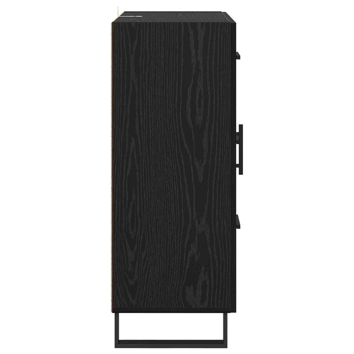 Bufet Stejar Negru 69,5 x 34 x 90 cm Lemn Ingineresc și Fier - WALTI WALTI