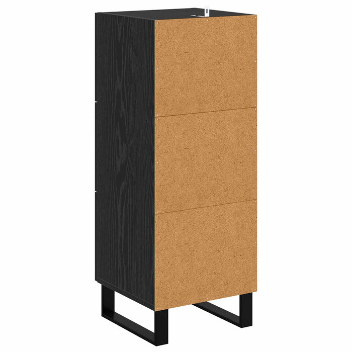 Bufet Stejar Negru 34,5 x 34 x 90 cm Lemn Ingineresc și Fier - WALTI WALTI