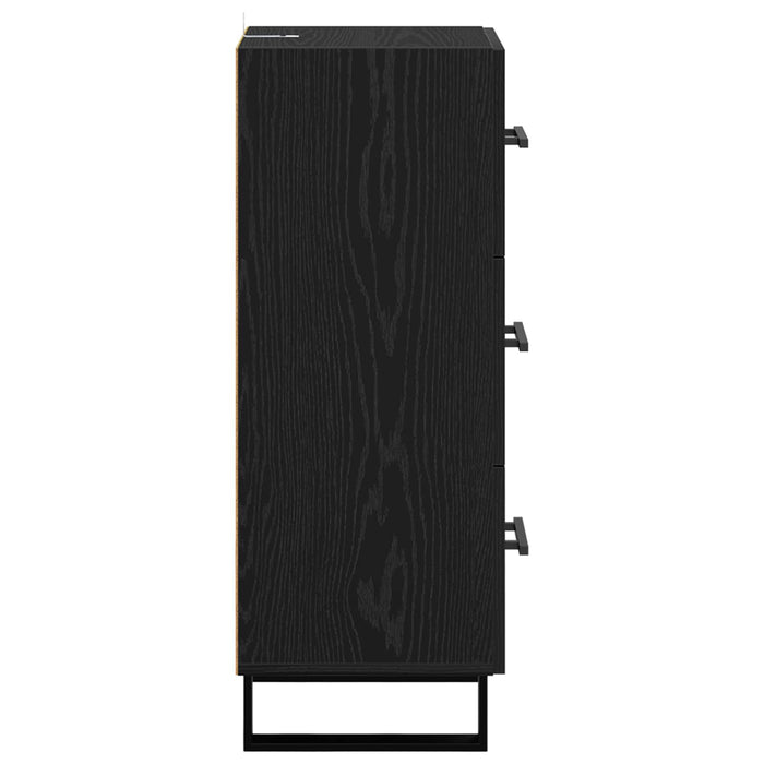 Bufet Stejar Negru 34,5 x 34 x 90 cm Lemn Ingineresc și Fier - WALTI WALTI