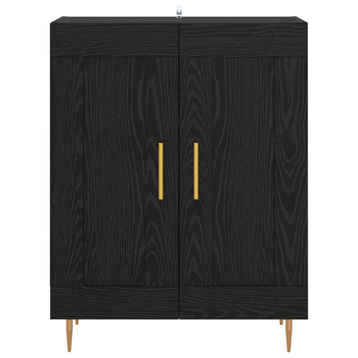 Bufet Stejar Negru 69,5 x 34 x 90 cm Lemn Ingineresc și Fier - WALTI WALTI
