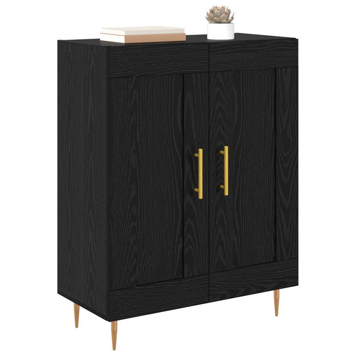 Bufet Stejar Negru 69,5 x 34 x 90 cm Lemn Ingineresc și Fier - WALTI WALTI
