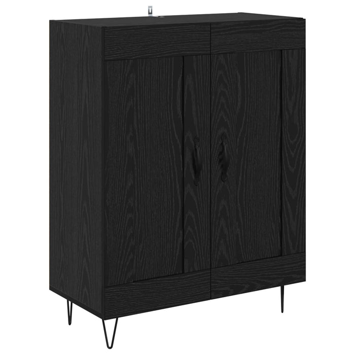 Bufet Stejar Negru 69,5 x 34 x 90 cm Lemn Ingineresc și Fier - WALTI WALTI
