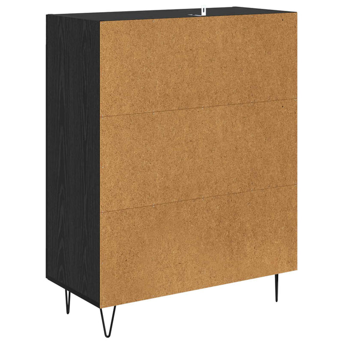 Bufet Stejar Negru 69,5 x 34 x 90 cm Lemn Ingineresc și Fier - WALTI WALTI