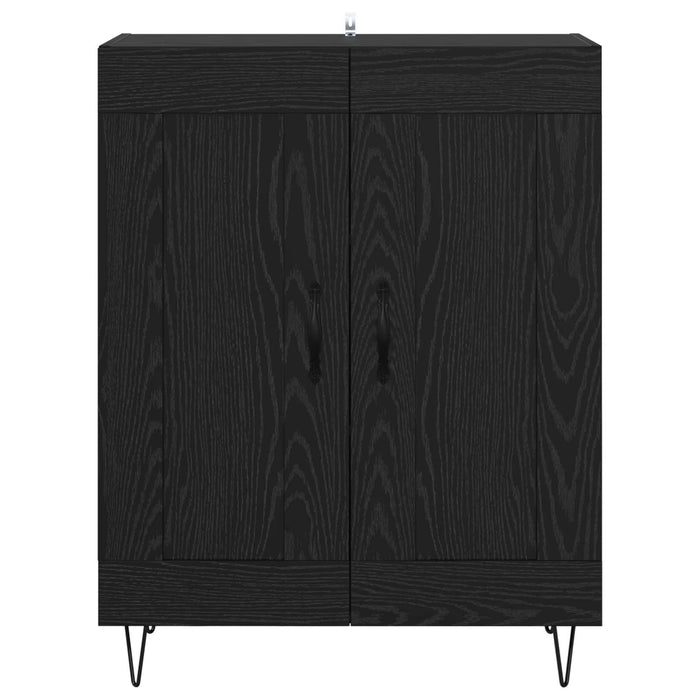 Bufet Stejar Negru 69,5 x 34 x 90 cm Lemn Ingineresc și Fier - WALTI WALTI