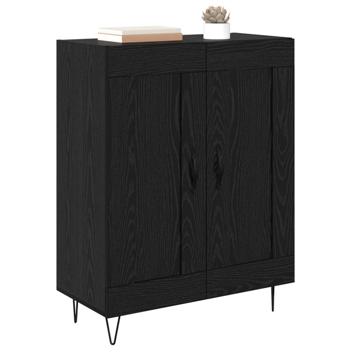 Bufet Stejar Negru 69,5 x 34 x 90 cm Lemn Ingineresc și Fier - WALTI WALTI