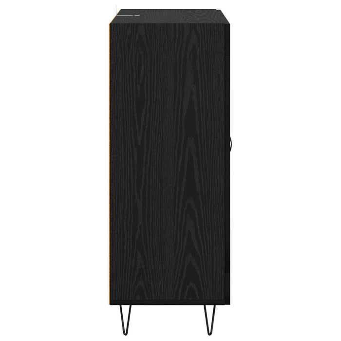 Bufet Stejar Negru 69,5 x 34 x 90 cm Lemn Ingineresc și Fier - WALTI WALTI